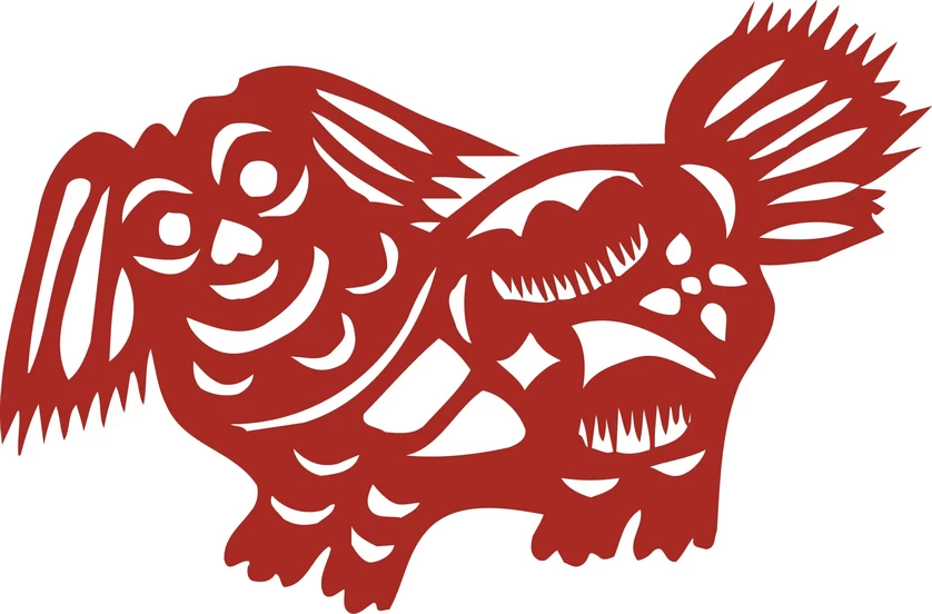 中国风中式传统喜庆民俗人物动物窗花剪纸插画边框AI矢量PNG素材【216】